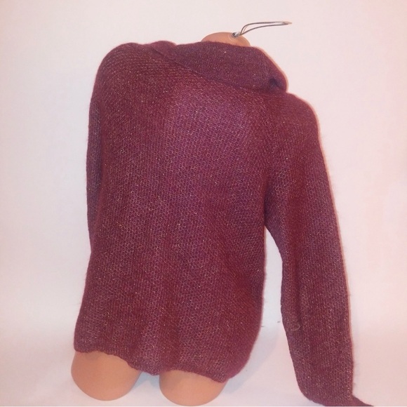 Moda International Mohair Cowl Neck Sweater Sml Burgundy Gold Victoria’s Secret - Picture 7 of 12